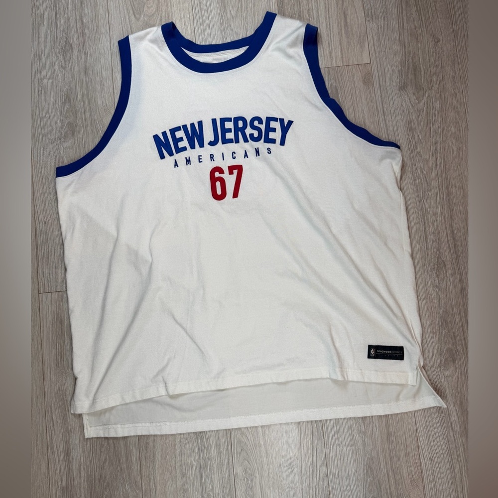 Reebok Hardwood Classics New Jersey Americans 67 ABA Jersey Mens 3XL‎ White Blue